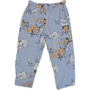 J. Crew Women’s High Rise Pants Blue Garden Floral Flower Straight Leg Size 12